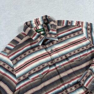 Orvis Shirt Mens Large Multicolor Aztec Striped Cotton Classic Fit Button Up